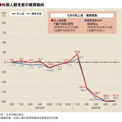 5月の百貨店外客売上97.5％減、客数99.3％減も単価は24万円に