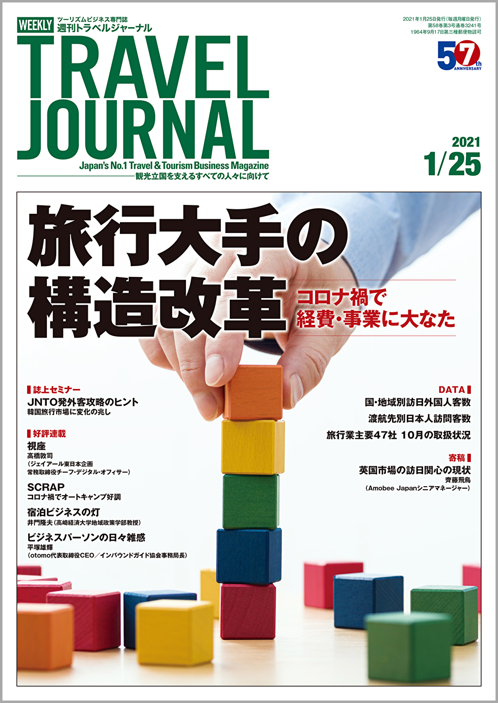 2020年1月25日号＞旅行大手の構造改革　コロナ禍で経費・事業に大なた