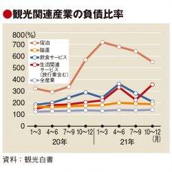 観光白書、事業者の厳しさくっきり　負債比率高く　黒字は支援策が下支え