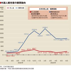 6月の百貨店外客売上高、コロナ前水準にほぼ回復　客数16倍に増加